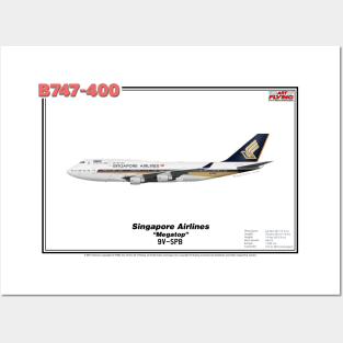 Boeing B747-400 - Singapore Airlines "Megatop" (Art Print) Posters and Art